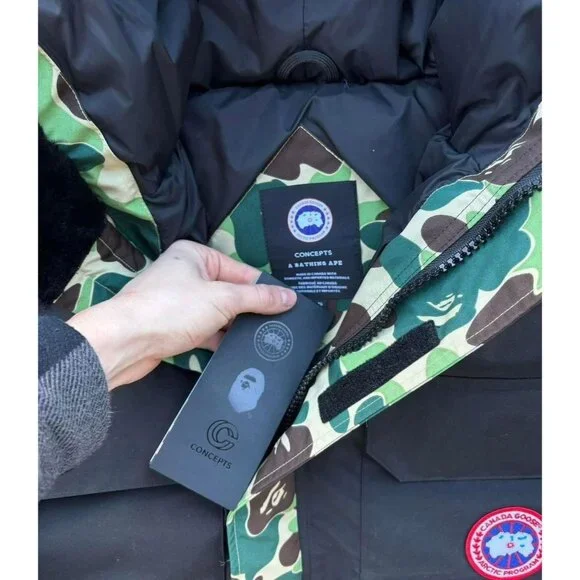 Canada Goose x Bape x Concepts Black/Camo Expedition Parka - Picture 6 of 13